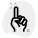 Index finger pointing in upward direction isolated on white background icon