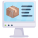 Computer with box delivery icon
