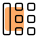 Square key with left column bar right side layout icon