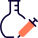 Blood serum testing at laboratory isolated on a white background icon