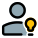 Classic user multiple ideas with lightning bulb logotype icon