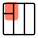 Right side vertical columns with spilit sections icon