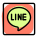 Line users exchange texts, images, video and audio, icon