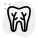 Teeth root canal connected to gum isolated on a white background icon