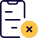Delete content in a smartphone with crossed logotype icon