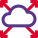 Cloud computing system with direction in all four corners icon