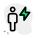 Employee with a flash layout isolated on a white background icon