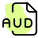 The AUD file extension is a data format used for AUD compressed audio files or sound clips icon