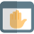 Landing page on web browser tool with a stop hand gesture icon
