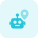 Location of a robot with pinpoint Isolated on a white background icon