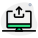 Upload files on desktop computer isolated on white background icon