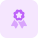 Flower star emblem with double ribbon layout icon