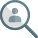 Seeking for right candidate - magnifying glass and avatar logotype icon