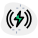 Wireless power logotype with lightning bolt sign icon