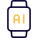 Artificial intelligence Technology under smartwatch isolated on a white background icon