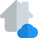 Smart houses connected with a cloud Technology isolated on a white background icon