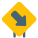 Downright exit lane on road signal signboard icon