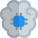 Processing power of a microchip with brain Logotype isolated on a white background icon