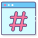 외부 해시태그-소셜-미디어-에이전시-플랫아이콘-선형-색상-플랫-아이콘-2 icon