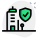 Office building with secured network with badge icon