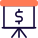 Money and sales presentation on board graph icon