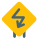 Extreme sharp turn with zigzag arrow turn icon