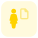 Businesswoman sharing a single file on an online server icon