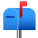 Закрытый почтовый ящик с поднятым флажком icon