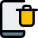 Delete or trash logotype on a Android smartphone icon