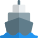 Cargo logistic ship running on a regular route icon