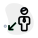 Businessman moving in direction south west direction icon