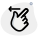 Single finger touch with slide left feature icon