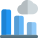 Bar chart infographics on the cloud network icon