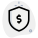 Money sheild with dollar symbol, secured money. icon