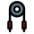 Audio amplification cable with both ways connection icon