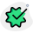 Product quality checkmark for approved and tested icon