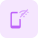Mobile phone with no wifi or signal unavailable logotype icon