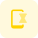 Timer function on smartphone like sand timer logotype icon