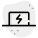 Laptop power indicator of bolt logotype layout icon