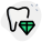 Tooth implant with diamond , isolated on white background icon
