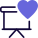 Favorite office lecture with heart shape on presentation icon