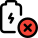 Battery removed or damaged logotype isolated on white background icon
