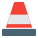 Traffic cone for road maintenance and other services for traffic department icon