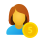 Salary female icon