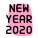 Happy new year two thousand twenty text icon