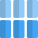Blocks or cells in three section column in vertical strip icon