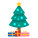 Christmas tree with gifts icon