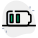 Phone medium battery power level indication isolated on a white background icon