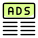 Ads at top margin line in various article published online icon