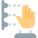 Printing hand horizontally isolated on white background icon